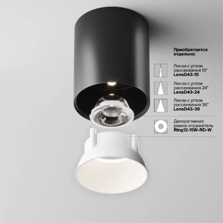 Накладной светильник Maytoni Alfa LED C064CL-12W4K-RD-B в Нижнем Новгороде