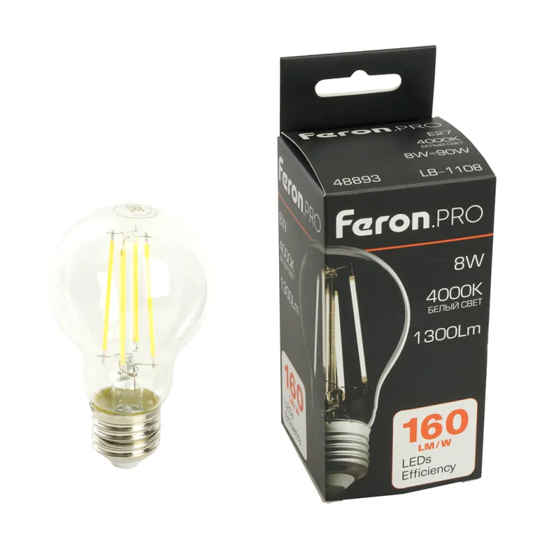 Светодиодная лампа Feron LB-1108 E27 8W 4000K 48893 в Нижнем Новгороде