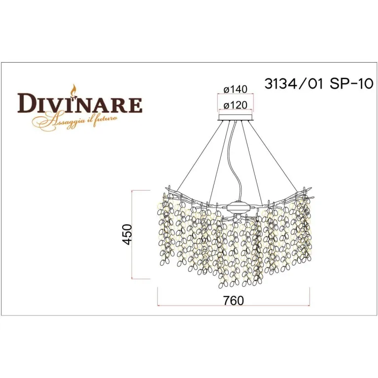 Подвесная люстра Divinare Salice 3134/01 SP-10 в Нижнем Новгороде