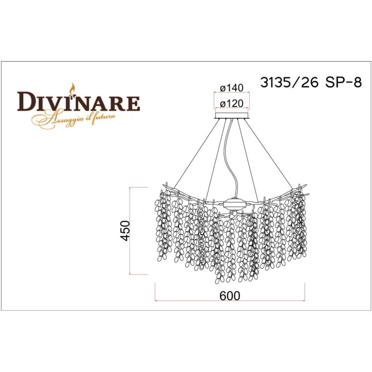 Подвесная люстра Divinare Salice 3135/26 SP-8 в Нижнем Новгороде