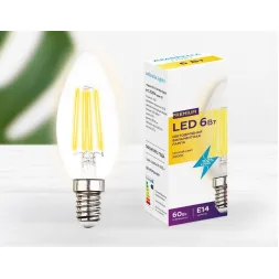 Лампа светодиодная филаментная Ambrella light E14 6W 3000K прозрачная 202114