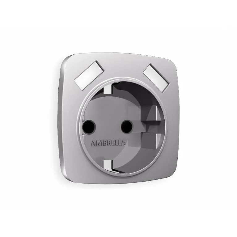 Лицевая панель для розетки с/з со шторками 2USB A+A Ambrella Volt Omega OP5090 в Нижнем Новгороде