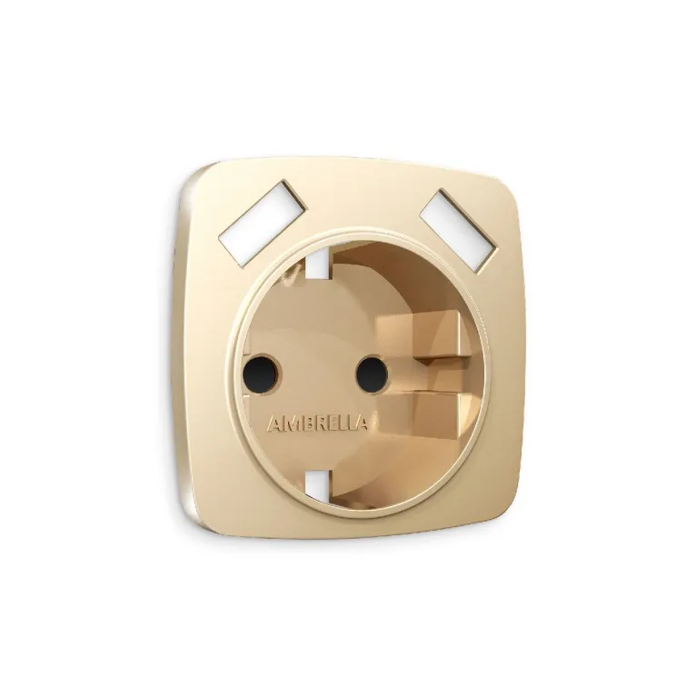 Лицевая панель для розетки с/з со шторками 2USB A+A Ambrella Volt Omega OP6090 в Нижнем Новгороде