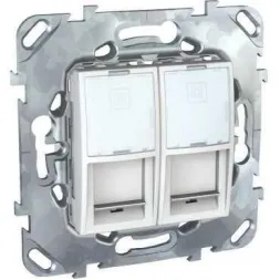 Розетка компьютерная 2хRJ45 Schneider Electric Unica MGU5.2424.18ZD