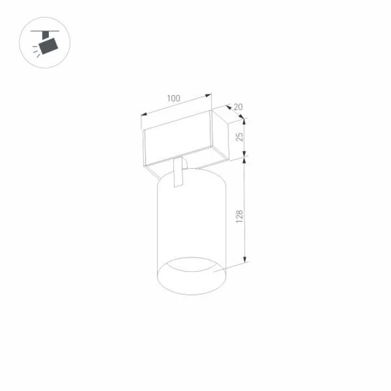 Трековый светодиодный светильник для магнитного шинопровода Arlight Mag-Spot-25-R120-12W Day4000 033 в Нижнем Новгороде