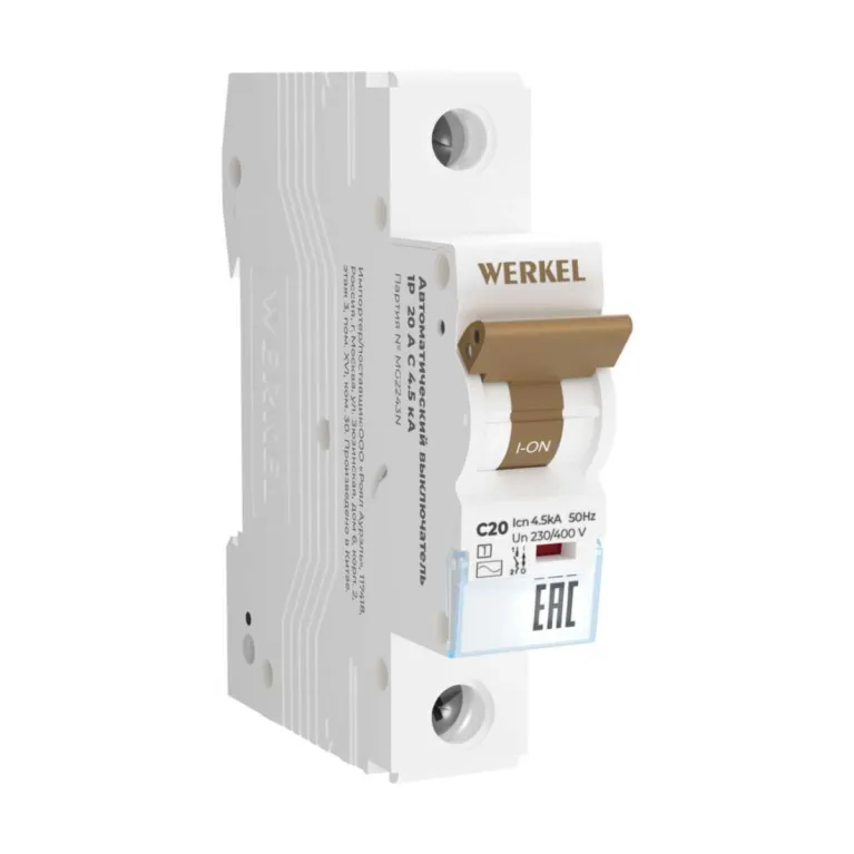 Автоматический выключатель Werkel 1P 20А C 4,5кА W901P204 4690389192579 в Нижнем Новгороде
