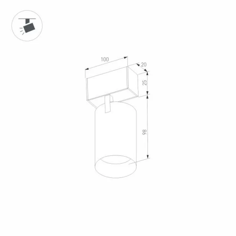 Трековый светодиодный светильник для магнитного шинопровода Arlight Mag-Spot-25-R90-9W Warm3000 0336 в Нижнем Новгороде