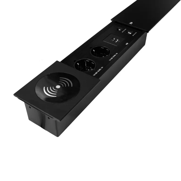 Блок розеток JX (Slide Top) (2 секции RJ-45 + 2 USB беспр.зарядка с кабелем питания) Mebax 00-000028 в Нижнем Новгороде