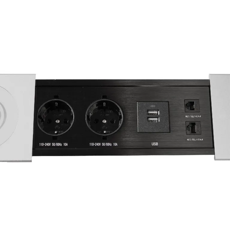 Блок розеток JX (Slide Top) (2 секции RJ-45 + 2 USB беспр.зарядка с кабелем питания) Mebax 00-000028 в Нижнем Новгороде
