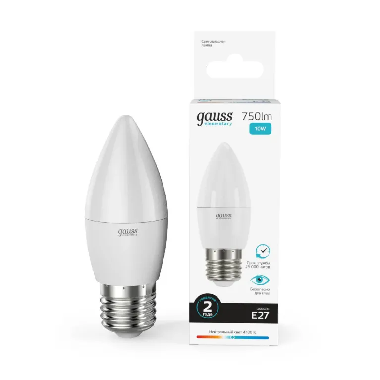 Лампа светодиодная Gauss E27 10W 4100K свеча матовая 30220 в Нижнем Новгороде