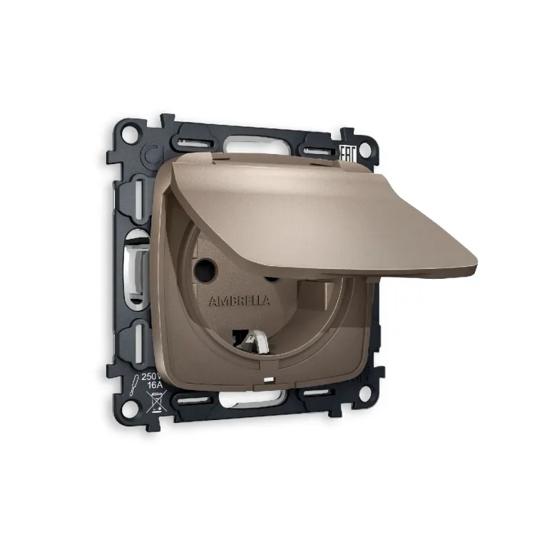 Комплект механизма розетки с/з со шторками и крышкой Ambrella Volt Omega MO638010 в Нижнем Новгороде