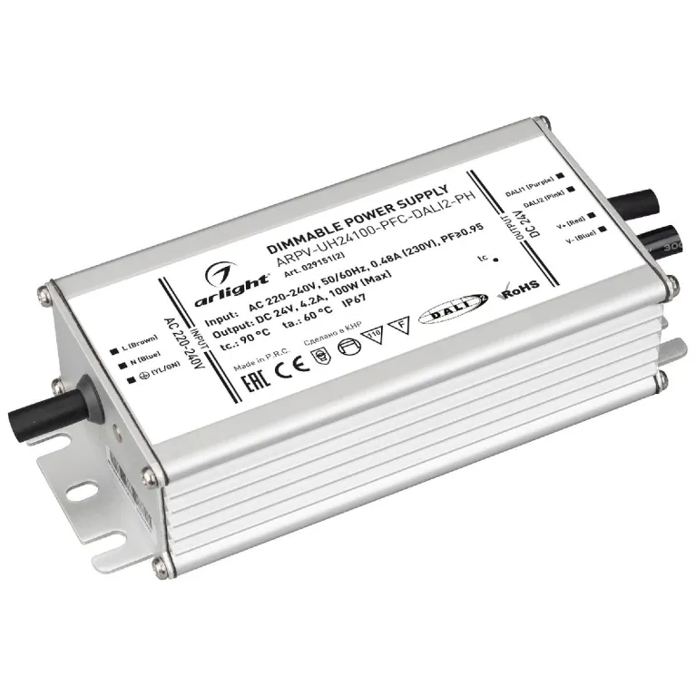 Блок питания Arlight ARPV-UH24100-PFC-DALI2-PH (24V, 4.2A, 100W, IP67) 029151(2) в Нижнем Новгороде