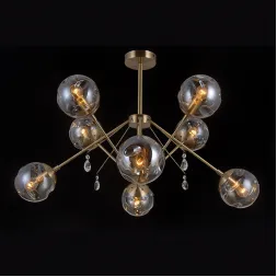 Люстра на штанге Natali Kovaltseva MOLECULE 81045-8C ANTIQUE BRASS