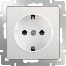 Розетка с заземлением и шторками перламутровый рифленый WL13-SKGS-01-IP44 4690389124341