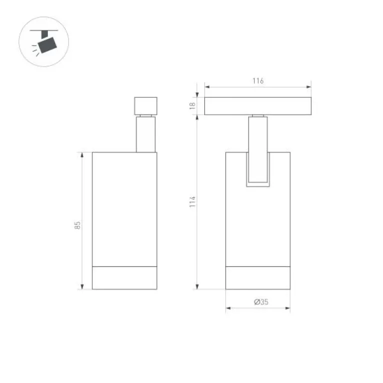 Трековый светодиодный светильник для магнитного шинопровода Arlight Mag-Orient-Spot-R35-6W Day4000 0 в Нижнем Новгороде