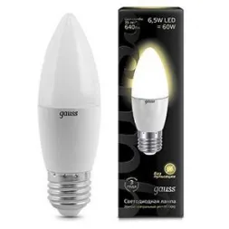 Лампа светодиодная Gauss E27 6.5W 2700К матовая 103102107