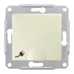 Розетка Schneider Electric Sedna с/з со шторками и крышкой IP44 16A 250V SDN3100347