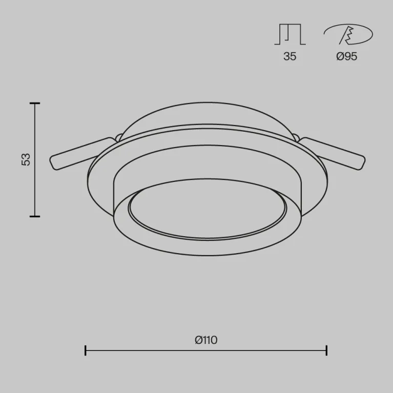 Встраиваемый светильник Maytoni Technical Hoop DL086-GX53-RD-B в Нижнем Новгороде