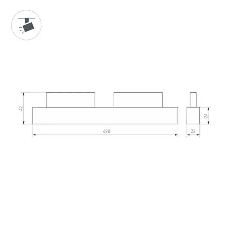 Трековый светильник для магнитного шинопровода Arlight MAG-ORIENT-FLAT-L690-24W Day4000 035567 в Нижнем Новгороде