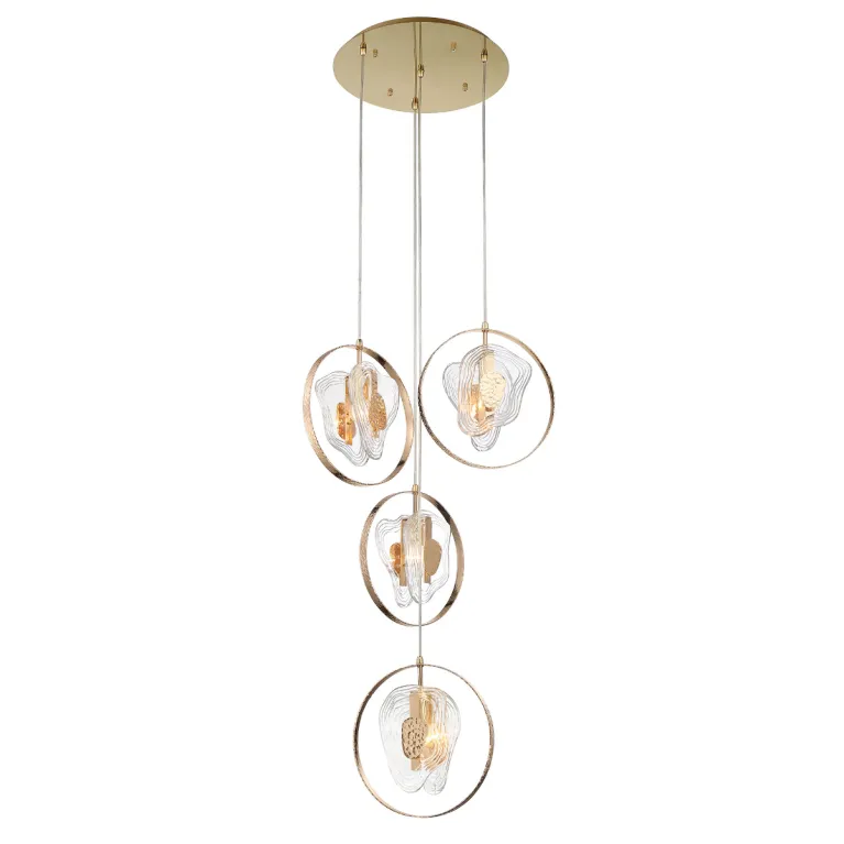 Подвесной светильник Delight Collection Cowley P60669-4 gold/clear в Нижнем Новгороде