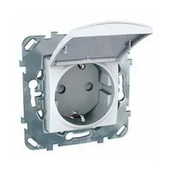 Розетка Schneider Electric Unica с/з со шторкамии крышкой 16A 250V MGU5.037.18TAZD
