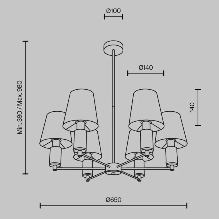Люстра на штанге Maytoni Lira MOD483PL-06BS в Нижнем Новгороде