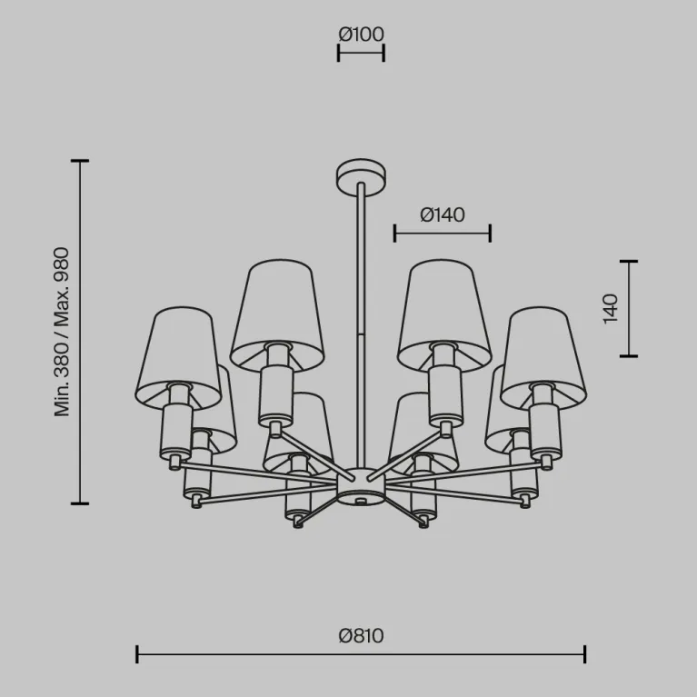 Люстра на штанге Maytoni Lira MOD483PL-08BS в Нижнем Новгороде