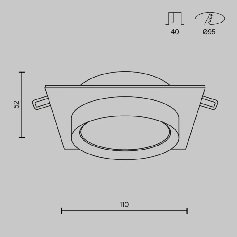 Встраиваемый светильник Maytoni Technical Hoop DL086-GX53-SQ-B в Нижнем Новгороде