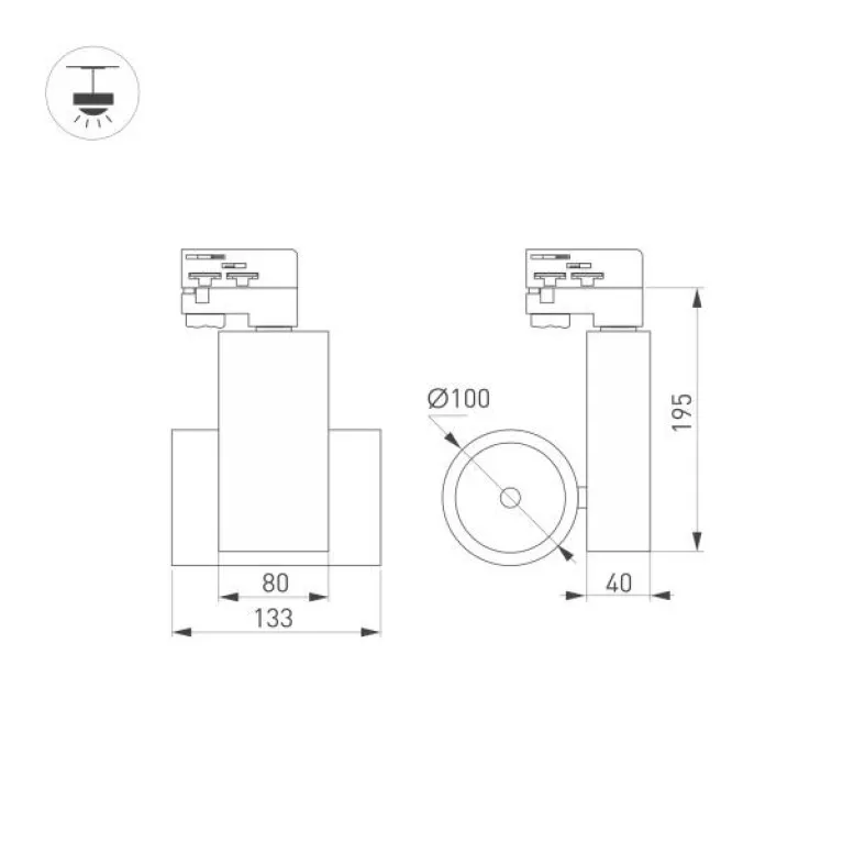 Трековый светодиодный светильник Arlight LGD-Ares-4TR-R100-40W Warm3000 036103 в Нижнем Новгороде