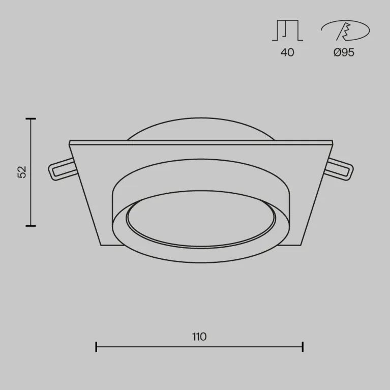 Встраиваемый светильник Maytoni Technical Hoop DL086-GX53-SQ-BW в Нижнем Новгороде