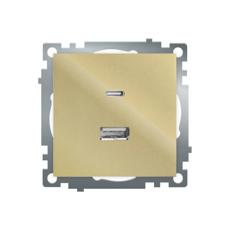 Розетка 2-местная USB + type C Stekker Катрин GLS10-7116-08 50053 в Нижнем Новгороде