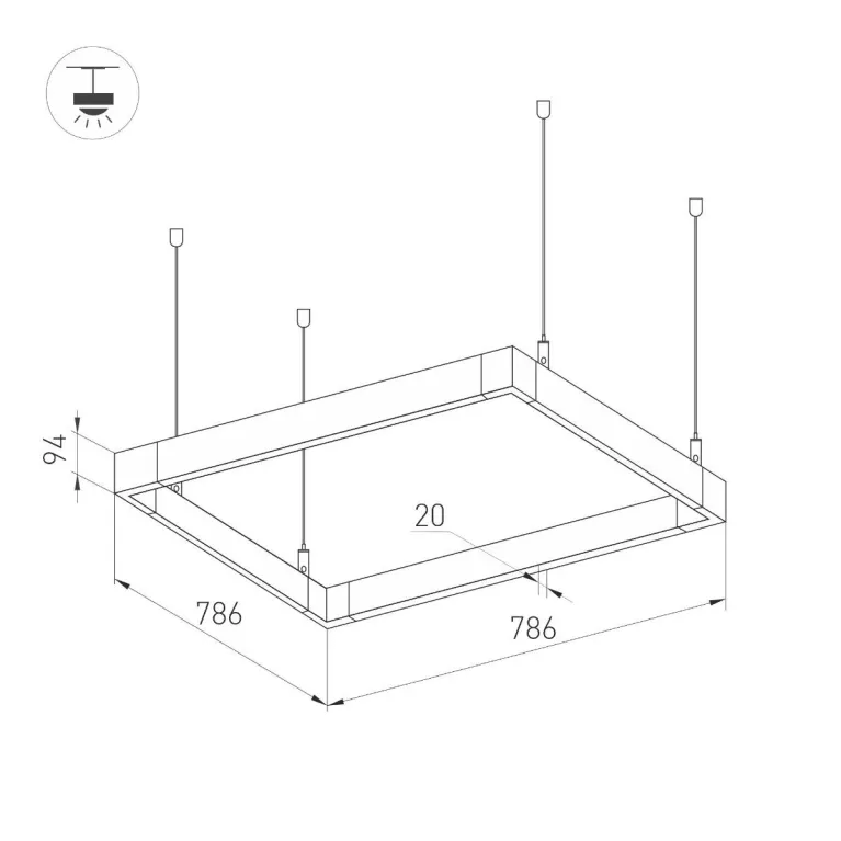 Подвесной светодиодный светильник Arlight ALT-LINEAIR-QUADRAT-FLAT-UPDOWN-DIM-785-110W Warm3000 0406 в Нижнем Новгороде