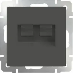 Розетка телефонная RJ-11 и Ethernet RJ-45 серо-коричневая WL07-RJ11+RJ45 4690389054105
