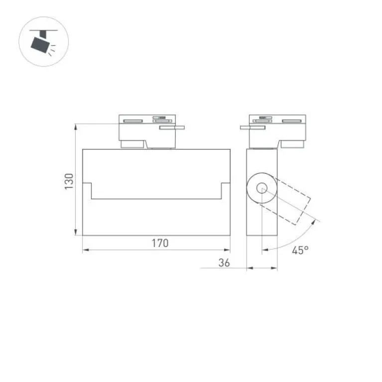Трековый светодиодный светильник Arlight LGD-Loft-Track-2TR-S170-10W Day4000 036450 в Нижнем Новгороде