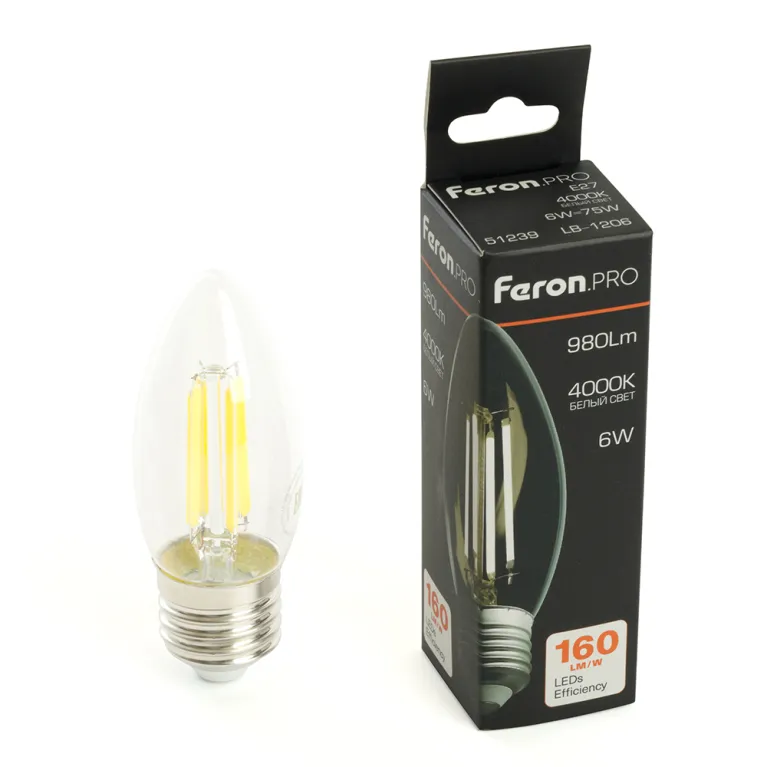 Светодиодная лампа Feron LB-1206 E27 6W 4000K 51239 в Нижнем Новгороде