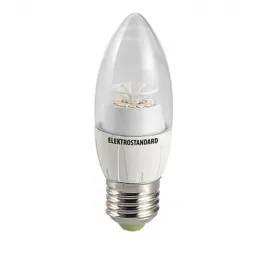 Лампа светодиодная CR 12SMD E27 6W 3300K свеча прозрачная 4690389054624