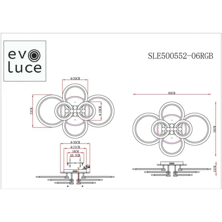 Потолочная светодиодная люстра Evoluce Cerina SLE500552-06RGB в Нижнем Новгороде