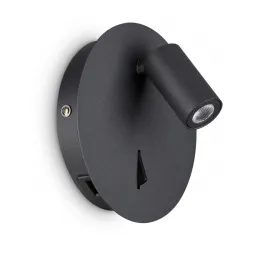Светодиодный спот Ideal Lux Gea AP1 Round Nero
