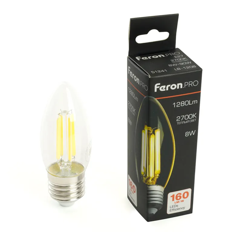Светодиодная лампа Feron LB-1208 E27 8W 2700K 51241 в Нижнем Новгороде