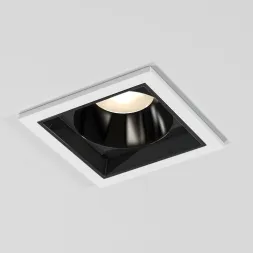 Встраиваемый светодиодный светильник Elektrostandard Quadro 25085/LED 10W 4000K белый/черный жемчуг 
