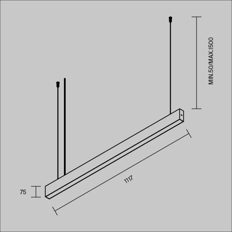 Линейный подвесной светильник Maytoni Technical Basis P070PL-2.7-3-4K-B в Нижнем Новгороде