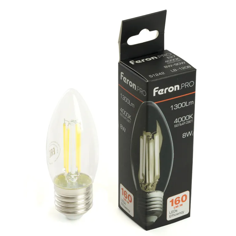 Светодиодная лампа Feron LB-1208 E27 8W 4000K 51242 в Нижнем Новгороде