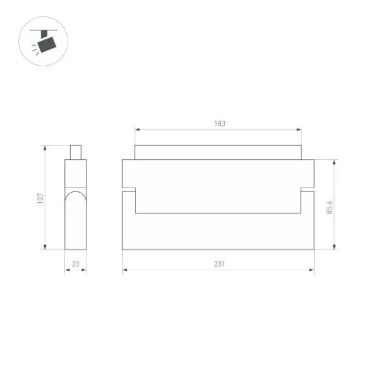 Трековый светодиодный светильник Arlight Mag-Orient-Flat-Fold-S230-12W Warm3000 035858 в Нижнем Новгороде