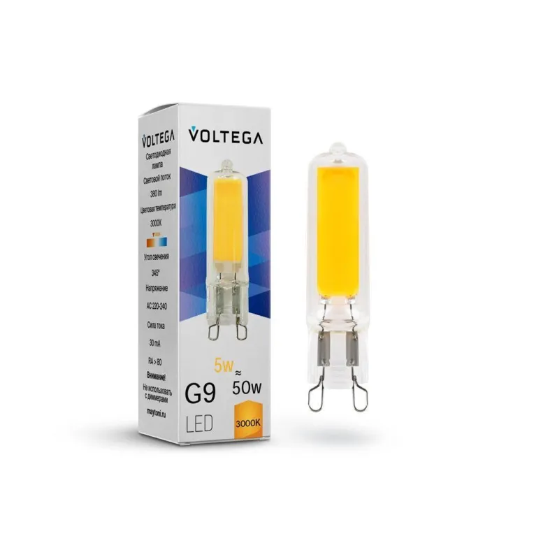 Лампа светодиодная Voltega G9 5W 3000К прозрачная VG9-K2G9warm5W 7181 в Нижнем Новгороде