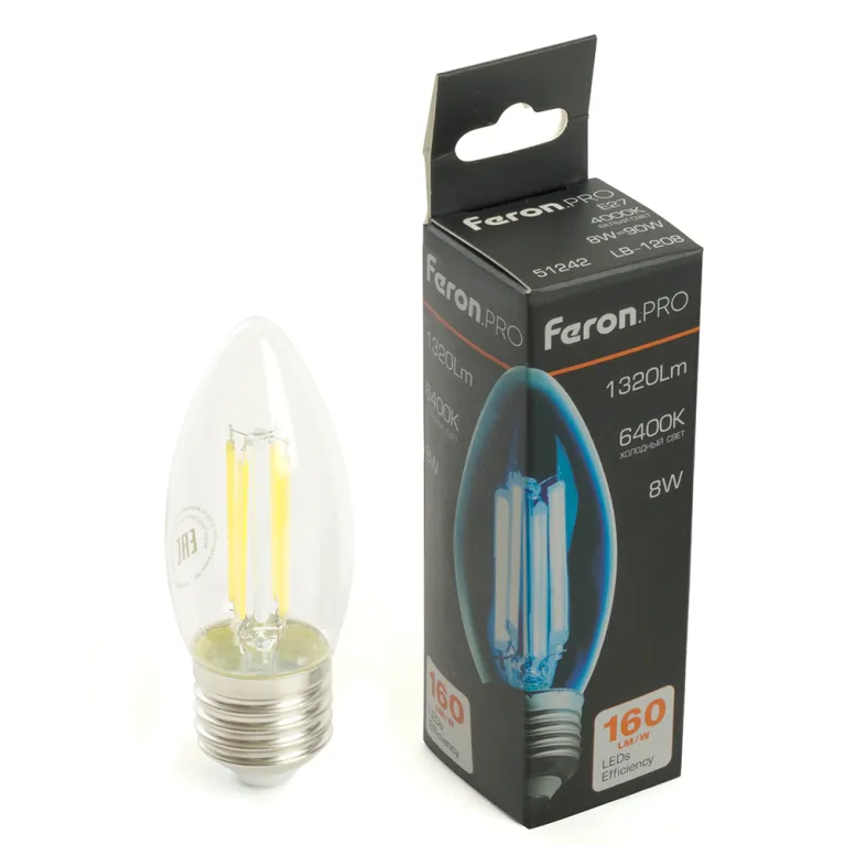 Светодиодная лампа Feron LB-1208 E27 8W 6400K 51243 в Нижнем Новгороде