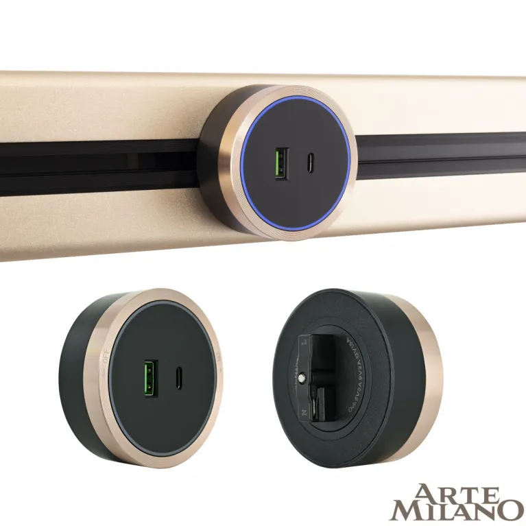 Трековая розетка Arte Milano Am-track-sockets 380066TS LED/USB-Type-C Gold в Нижнем Новгороде