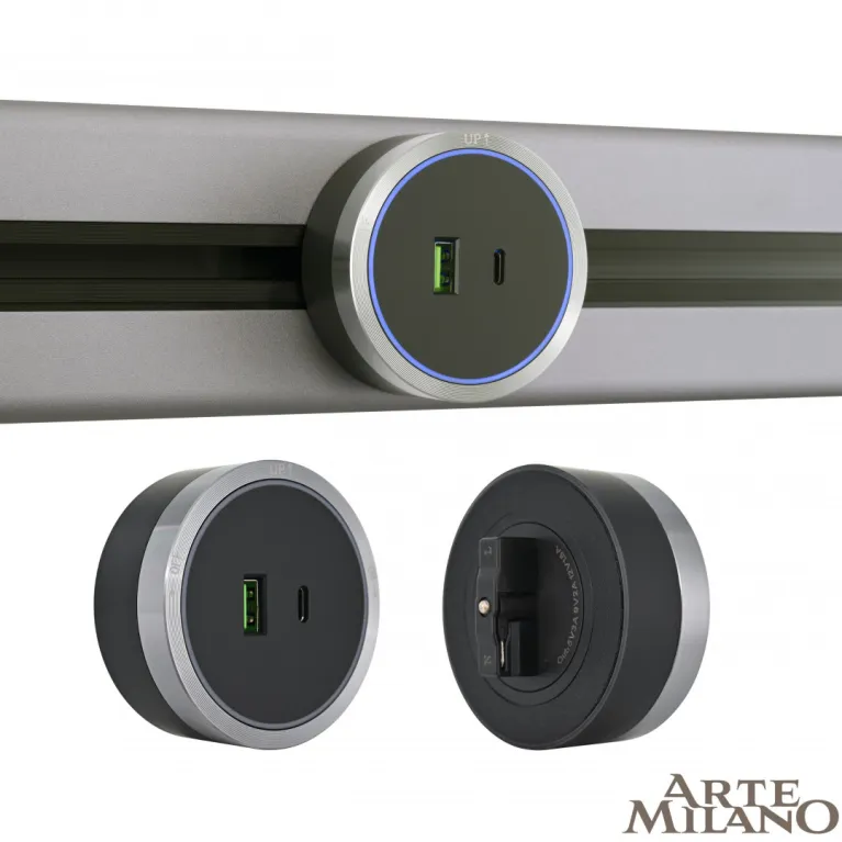 Трековая розетка Arte Milano Am-track-sockets 380066TS LED/USB-Type-C Grey в Нижнем Новгороде