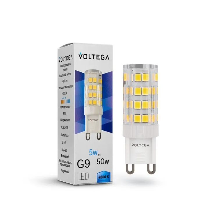 Лампа светодиодная Voltega G9 5W 4000К прозрачная VG9-K3G9cold5W 7186 в Нижнем Новгороде