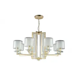 Подвесная люстра Crystal Lux NICOLAS SP-PL8 GOLD/WHITE