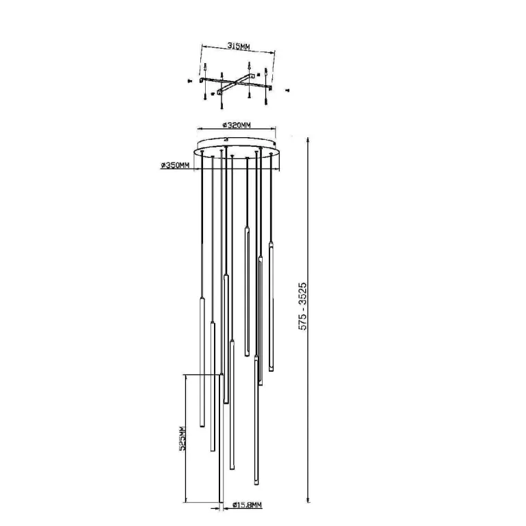 Подвесная люстра Maytoni Light stick MOD236PL-L54BS3K в Нижнем Новгороде
